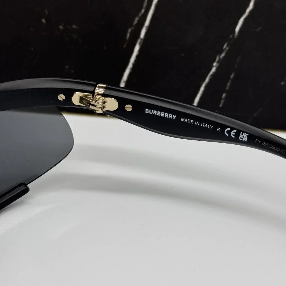 NEW BURBERRY BE4462 345287 SUNGLASSES BLACK UNISEX BE4462 3452/87 FABRIC CHAIN